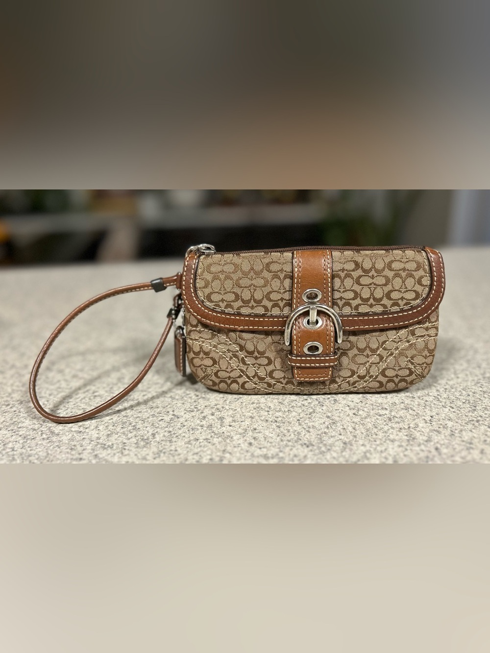 Coach Vintage Y2k Soho Signature Brown Wristlet - Gem